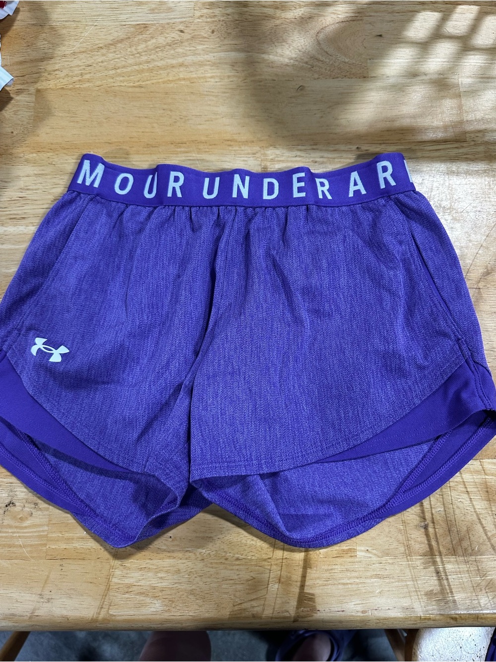 Under Armour Women's Purple Athletic Running Shorts with Branded Waistband
